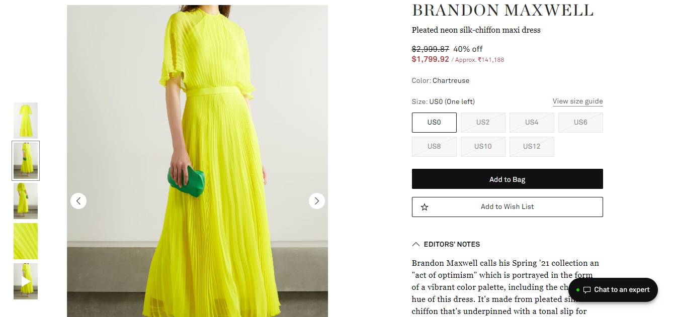 The dress Malaika Arora wore.&nbsp; (net-a-porter.com)