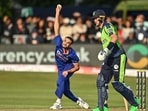 Harshal Patel in action during 2nd T20I. Harshal Patel in action during 2nd T20I.