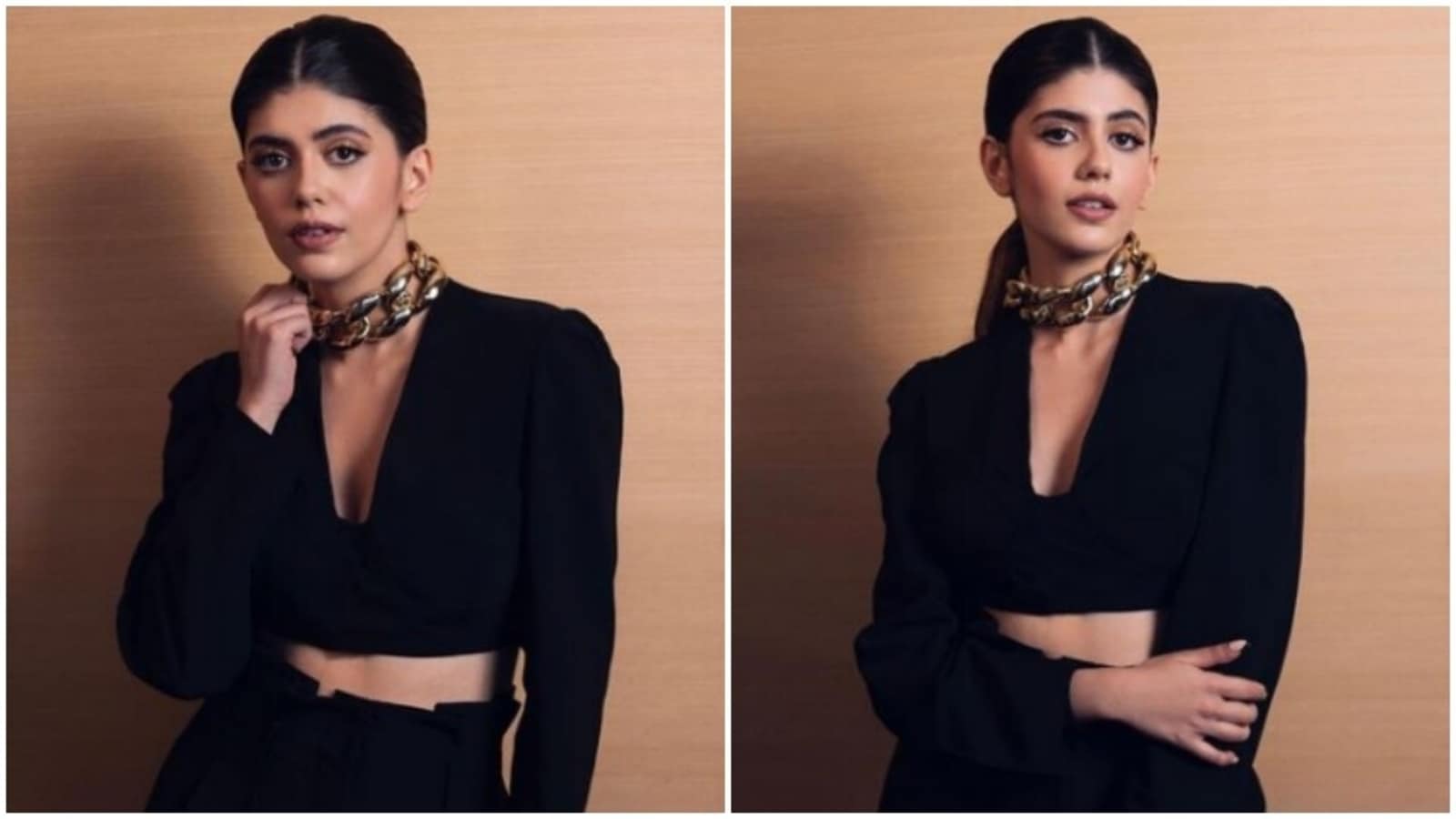 Sanjana Sanghi, in a black co-ord set, is the epitome of grace
