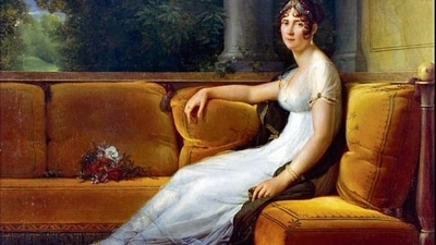 An 1801 portrait of the French empress Joséphine Bonaparte in a white muslin dress. (Artist: Francois Gerard via State Hermitage Museum) An 1801 portrait of the French empress Joséphine Bonaparte in a white muslin dress. (Artist: Francois Gerard via State Hermitage Museum)