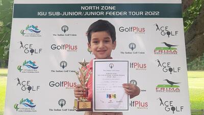 Chandigarh-based golfer Nihaal Cheema finished second in the Uttarakhand State Sub-Junior and Junior Championship at FRIMA Golf Course, Dehradun. (HT Photo)