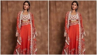 In statement red and white earrings from the house of Amrapali Jewels, Shibani further accessorised her look. (Instagram/@shibanidandekarakhtar)