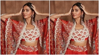 Styled by fashion stylist Khyati Busa, Shibani wore her tresses open in straight locks with a middle part. (Instagram/@shibanidandekarakhtar)