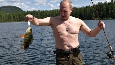Earlier on Sunday, the leaders of the Group of Seven (G7) had mocked Putin over his shirtless, bare-chested horse-riding picture. (Reuters ) Earlier on Sunday, the leaders of the Group of Seven (G7) had mocked Putin over his shirtless, bare-chested horse-riding picture. (Reuters )
