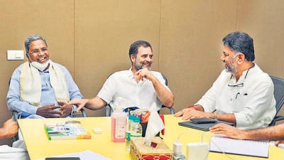 The battle for dominance within the Congress party in Karnataka has once again reached Delhi as Leader of Opposition Siddaramaiah and state party president DK Shivakumar were summoned by the high command to resolve the differences. (ANI) The battle for dominance within the Congress party in Karnataka has once again reached Delhi as Leader of Opposition Siddaramaiah and state party president DK Shivakumar were summoned by the high command to resolve the differences. (ANI)