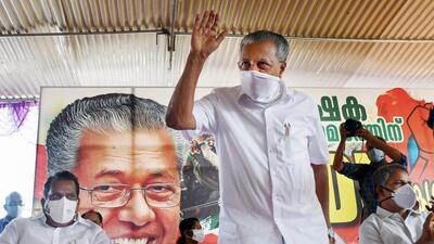 Congress legislator Mathew Kuzalnadan released images of Jaik Balakumar, one of directors of PricewaterhouseCoopers, with Kerala chief minister Pinarayi Vijayan’s daughter Veena, to buttress his allegations of the family’s involvement in the Kerala gold smuggling case. (PTI)