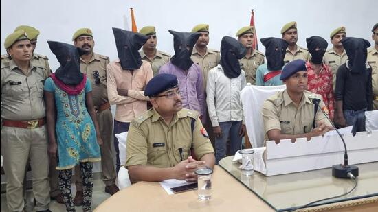 The accused in police custody in Lakhimpur Kheri (HT PHOTO) The accused in police custody in Lakhimpur Kheri (HT PHOTO)