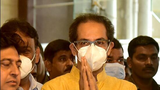 Shiv Sena supremo Uddhav Thackeray leaves Mantralaya after attending the Cabinet Meeting on Wednesday. (Anshuman Poyrekar/HT PHOTO)