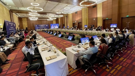 Union Finance Minister Nirmala Sitharaman chairs the 47th meeting of the GST Council, in Chandigarh on Tuesday.(ANI) Union Finance Minister Nirmala Sitharaman chairs the 47th meeting of the GST Council, in Chandigarh on Tuesday.(ANI)