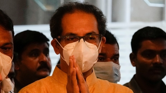 Maharashtra chief minister Uddhav Thackeray leaves after attending a cabinet meeting at the secretariat in Mumbai on Wednesday.(AP)