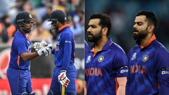 Sanju Samson and Deepak Hooda; Rohit Sharma with Virat Kohli