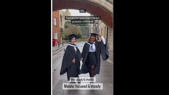 The woman posted the video along with her friend Malala Yousafzai. (veekativhu/Instagram) The woman posted the video along with her friend Malala Yousafzai. (veekativhu/Instagram)