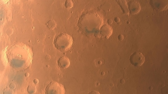 An image of Mars taken by China's Tianwen-1 unmanned probe is seen in this handout image released by China National Space Administration (CNSA) June 29, 2022. CNSA/Handout via REUTERS