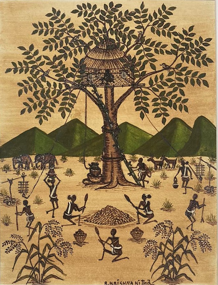 An artwork by Rinku Baiga from Madhya Pradesh. An artwork by Rinku Baiga from Madhya Pradesh.