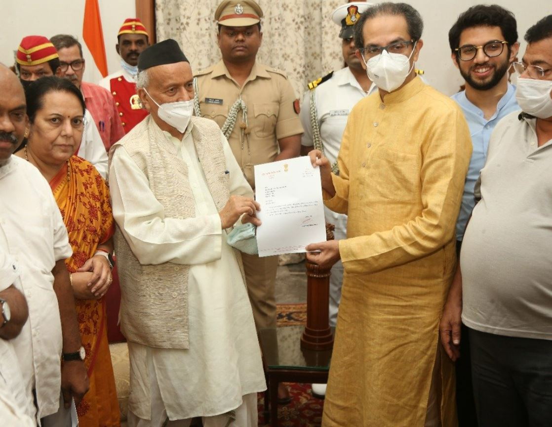 Maharashtra governor Bhagat Singh Koshyari accepts Uddhav Thackeray's resignation as the chief minister of the western state, (ANI)