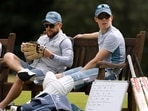 England head coach Brendon McCullum and Zak Crawley during nets