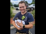 The kitten after getting rescued by the firefighter from the SUV engine. (Facebook/@fairfaxcountyfirerescue) The kitten after getting rescued by the firefighter from the SUV engine. (Facebook/@fairfaxcountyfirerescue)