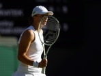 Poland's Iga Swiatek celebrates winning her second round match against Netherlands' Lesley Pattinama Kerkhove&nbsp;