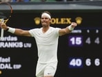 &nbsp;Rafael Nadal celebrates winning his second-round match against Lithuania's Ricardas Berankis