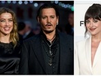 Amber Heard and Johnny Depp at a primiere event for his 2015 film Black Mass, which also starred Dakota Johnson. Amber Heard and Johnny Depp at a primiere event for his 2015 film Black Mass, which also starred Dakota Johnson.