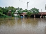 A view of the underpass partially submerged in logged rain water after heavy rain at Pul Prahladpur in New Delh, India, on Thursday, June 30, 2022. (Photo by Amal KS/Hindustan Times) A view of the underpass partially submerged in logged rain water after heavy rain at Pul Prahladpur in New Delh, India, on Thursday, June 30, 2022. (Photo by Amal KS/Hindustan Times)