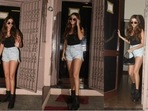 Denim ripped shorts look uber cool.