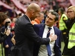 Ernesto Valverde with former Real Madrid head coach Zinedine Zidane