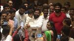 Eknath Shinde with his grandson Rudransh during the swearing-in at Raj Bhavan on Thursday. Satish Bate/HT Photo Eknath Shinde with his grandson Rudransh during the swearing-in at Raj Bhavan on Thursday. Satish Bate/HT Photo