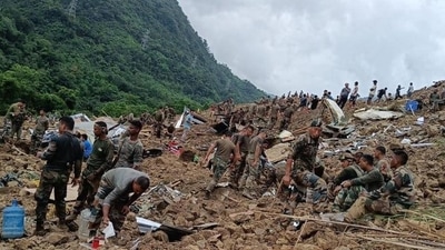 Search and rescue operations are underway at the landslide-affected area. (ANI)