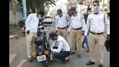 The Pimpri-Chinchwad police have launched a drive to book bikers tinkering with original silencer pipes of heavy-duty two-wheelers causing noise pollution in the city. (HT FILE PHOTO) The Pimpri-Chinchwad police have launched a drive to book bikers tinkering with original silencer pipes of heavy-duty two-wheelers causing noise pollution in the city. (HT FILE PHOTO)
