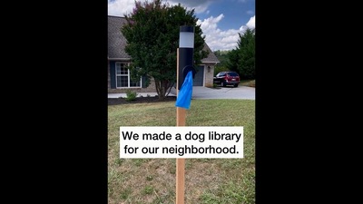 The image, taken from the Instagram video, shows the dog library. (Instagram/@fulcandles)