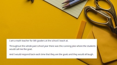 The comments on the post by a math teacher asking Redditors why their students call them goat will warm your heart. (Unsplash, Reddit/@PuzzleBrain20) The comments on the post by a math teacher asking Redditors why their students call them goat will warm your heart. (Unsplash, Reddit/@PuzzleBrain20)