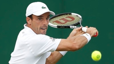 Spain's Roberto Bautista Agut in action during his fourth round match against Canada's Denis Shapovalov&nbsp; (REUTERS)