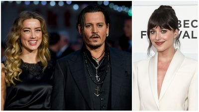 Amber Heard and Johnny Depp at a primiere event for his 2015 film Black Mass, which also starred Dakota Johnson. Amber Heard and Johnny Depp at a primiere event for his 2015 film Black Mass, which also starred Dakota Johnson.