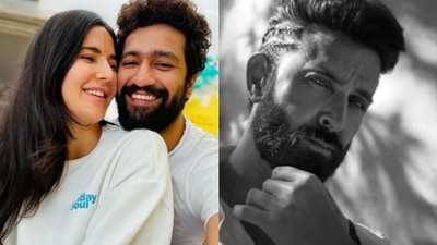 Katrina Kaif reacts to Hrithik Roshan's bearded look. Katrina Kaif reacts to Hrithik Roshan's bearded look.