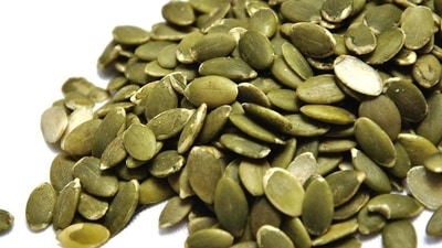 Pumpkin seeds: Pumpkin seeds, also known as pepitas, contains tryptophan as well as a good amount of zinc, both of which helps the brain turn tryptophan into serotonin which is the precursor to melatonin. (Pixabay) Pumpkin seeds: Pumpkin seeds, also known as pepitas, contains tryptophan as well as a good amount of zinc, both of which helps the brain turn tryptophan into serotonin which is the precursor to melatonin. (Pixabay)