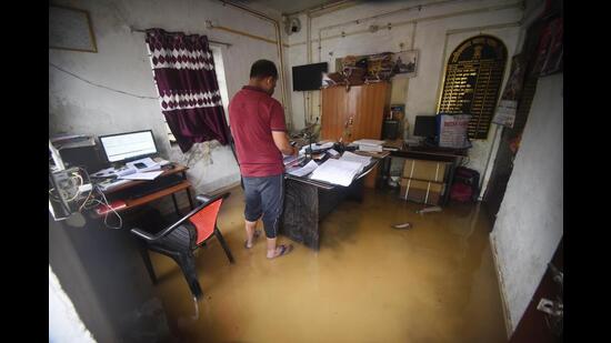 Rajeev Nagar police station in Patna on Thursday. (Santosh Kumar/HT Photo)