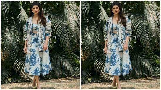 Sanjana played muse to fashion designer houses Zara and Shahin Mannan and picked a tie and dye printed co-ord set from their shelves.(Instagram/@sanjanasanghi96)