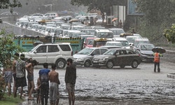 Vehicles stuck in a heavy traffic jam on a road amid monsoon rains, in New Delhi, Thursday, on June 30, 2022. (PTI photo) Vehicles stuck in a heavy traffic jam on a road amid monsoon rains, in New Delhi, Thursday, on June 30, 2022. (PTI photo)