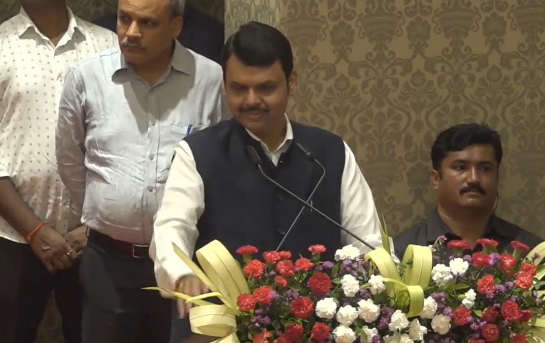 BJP leader Fadnavis takes oath as deputy CM of Maharashtra.