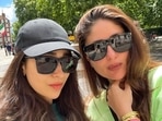 Karisma Kapoor with Kareena Kapoor in London. Karisma Kapoor with Kareena Kapoor in London.