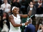 Wimbledon - Coco Gauff of the U.S. celebrates winning her second round match against Romania's Mihaela Buzarnescu