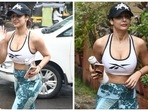 Malaika Arora's gym look in sports bra and printed tights serves workout fashion goals: Internet says, 'She is back' Malaika Arora's gym look in sports bra and printed tights serves workout fashion goals: Internet says, 'She is back'