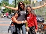 Sushmita Sen with daughters Alisah and Renee. Sushmita Sen with daughters Alisah and Renee.