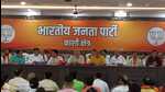 Office bearers of Kashi region BJP holding a meeting to discuss preparations ahead of PM’s visit. (HT Photo) Office bearers of Kashi region BJP holding a meeting to discuss preparations ahead of PM’s visit. (HT Photo)
