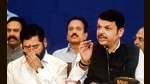 Eknath Shinde and Devendra Fadnavis interact with the media before the swearing-in ceremony at Raj Bhavan, in Mumbai, India, on Thursday, June 30, 2022. (Satish Bate/HT PHOTO) Eknath Shinde and Devendra Fadnavis interact with the media before the swearing-in ceremony at Raj Bhavan, in Mumbai, India, on Thursday, June 30, 2022. (Satish Bate/HT PHOTO)