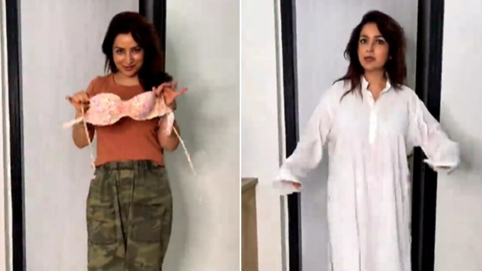 1600px x 899px - Tisca Chopra's dad interrupts her as she films video holding swimsuit |  Bollywood - Hindustan Times