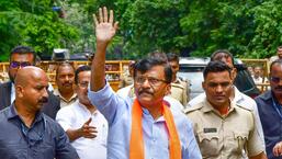Mumbai: Shiv Sena leader Sanjay Raut arrives at the Enforcement Directorate office for questioning in an alleged money laundering case linked to the redevelopment of Patra Chawl, in Mumbai, Friday, July 1, 2022. (PTI Photo) (PTI07_01_2022_000062B) (PTI)