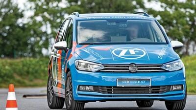 (Above, below) Sergius recently drove the ZF Zero (zero accidents, zero emissions), an autonomous experimental car (Above, below) Sergius recently drove the ZF Zero (zero accidents, zero emissions), an autonomous experimental car