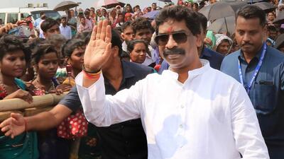 Jharkhand chief minister Hemant Soren at the 'Hul Diwas' celebrations on Thursday to commemorate the start of the 1855 Santhal insurrection. 'Hul' in the Santhali language means revolution. (PTI) Jharkhand chief minister Hemant Soren at the 'Hul Diwas' celebrations on Thursday to commemorate the start of the 1855 Santhal insurrection. 'Hul' in the Santhali language means revolution. (PTI)
